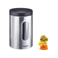 Банка для сыпучих продуктов  с окошком, объем 2300 мл, диам. 132 мм, высота 220 мм,  нержавеющая сталь, серия Steel, Westmark, Германия_00804050047738479832.jpg