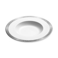 Тарелка суповая, 23 см, костяной фарфор, белый, стальной, серия Платиновая пыль, NARUMI, Япония_00814470040723099767.jpg