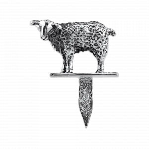 Шпажка для сыра &quot;Овца&quot;, латунь, серебристый, серия Охотничий домик, Кольчугинский Мельхиор, Россия, Приборы для салата и сервировки