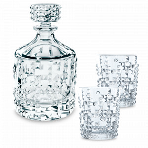 Набор из 3-х предметов для виски, декантер 750 мл, 2 стакана 348 мл, хрустальное стекло, NACHTMANN, Германия, Штофы для виски