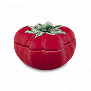 Банка для хранения «Томат», 16 см, керамика, красный, зеленый, серия Томат, Bordallo Pinheiro, Португалия, BORDALLO PINHEIRO (Португалия)