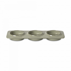 Менажница на 3 секции Sage Green, 28 х 10 см, керамика, оливковый, серия Ambar, COSTA NOVA, Португалия, Менажницы