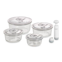 Набор из 4-х вакуумных контейнеров c насосом VacuBoxx R-set, стекло, тритан, CASO, Германия