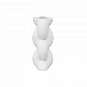 Ваза настольная Плетение, 29 см, керамика, белый, серия Vases, DECOR DE TABLE, Россия, Стильные вазы для цветов