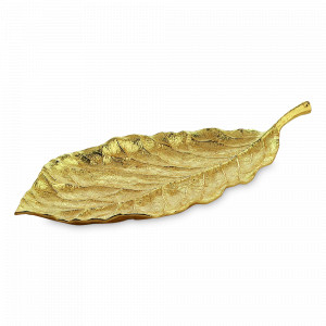Блюдо «Лист магнолии», 50 см, нержавеющая сталь, золотистый, серия New Leaves, MICHAEL ARAM, США, MICHAEL ARAM (США)