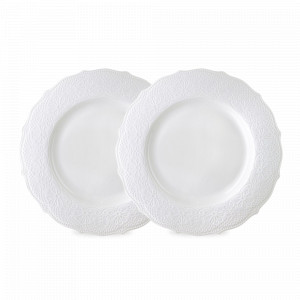 Набор обеденных тарелок, 2 предмета, 26 см, фарфор, белый, серия Tracery, LIBERTY JONES, Россия, Наборы тарелок для кухни