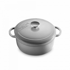 Кастрюля с крышкой, 24 см, 3.8 л, чугун, серый, серия Gracieuse, VOEUX, Франция, Кастрюли VOEUX