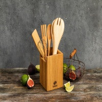 Подставка для кухонных принадлежностей, 14 х 14 х 17 см, коричневый, UNECA, Россия_00812990062143967483.jpg