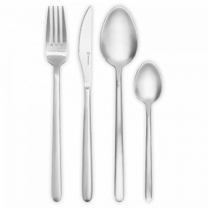 Набор столовых приборов на 4 персоны, 16 предметов, нержавеющая сталь 18/0, серебристый матовый, серия Pure, LIBERTY JONES, Россия, Столовые приборы LIBERTY JONES