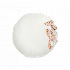 Тарелка обеденная, 29 см, керамика, белый, декор, серия Cloudy Butterflies, Bordallo Pinheiro, Португалия, BORDALLO PINHEIRO (Португалия)