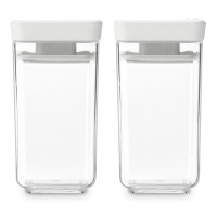 Набор из 2-х модульных контейнеров для продуктов, 0.15 л, 5.6 х 5.6 х 20.6 см, пластик, светло-серый, серия Tasty+, BRABANTIA, Бельгия