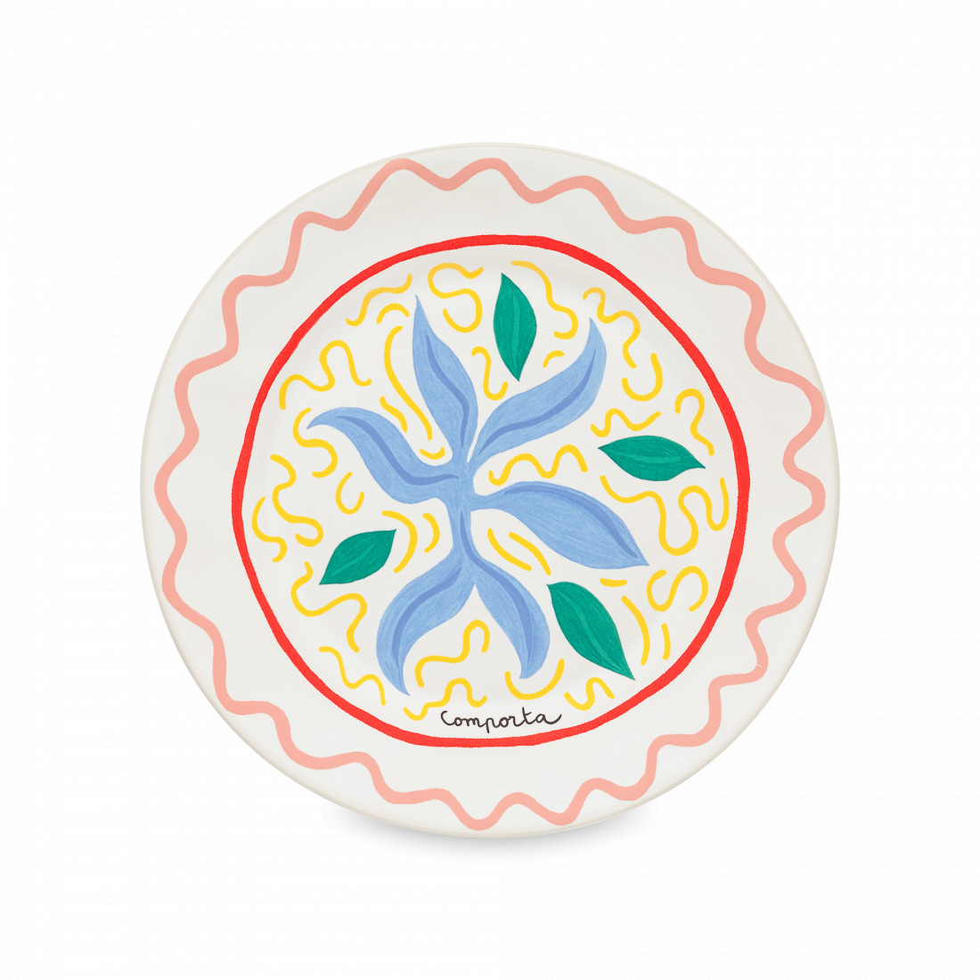 Тарелка обеденная Seaweed, 27 см, керамика, белый, декор, серия Summer Bliss, COSTA NOVA, Португалия