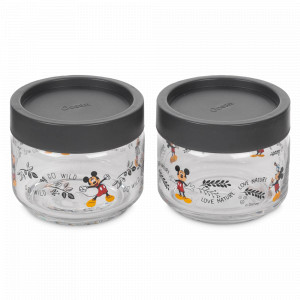 Набор из 2-х банок Jungle, 325 мл, стекло, пластик, прозрачный, черный, серия Disney, LUCARIS, Таиланд, Банки для хранения чая