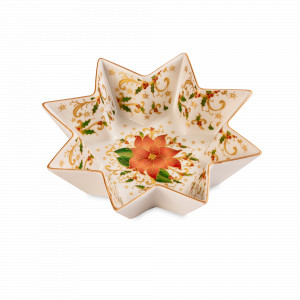 Салатник порционный «Palais Royal Рождественская звезда», 18 см, фарфор, декор, LAMART, Италия, Итальянский фарфор