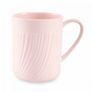 Кружка , 380 мл, фарфор, розовый, рельеф, серия Рассвет, DECOR DE TABLE, Россия, DECOR DE TABLE (Россия)