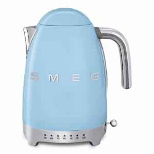 Чайник электрический с регулируемой температурой, 1,7 л, нержавеющая сталь, пластик, 27,5 х 22,6 х 17,1 см, голубой, SMEG, Италия, SMEG (Италия)