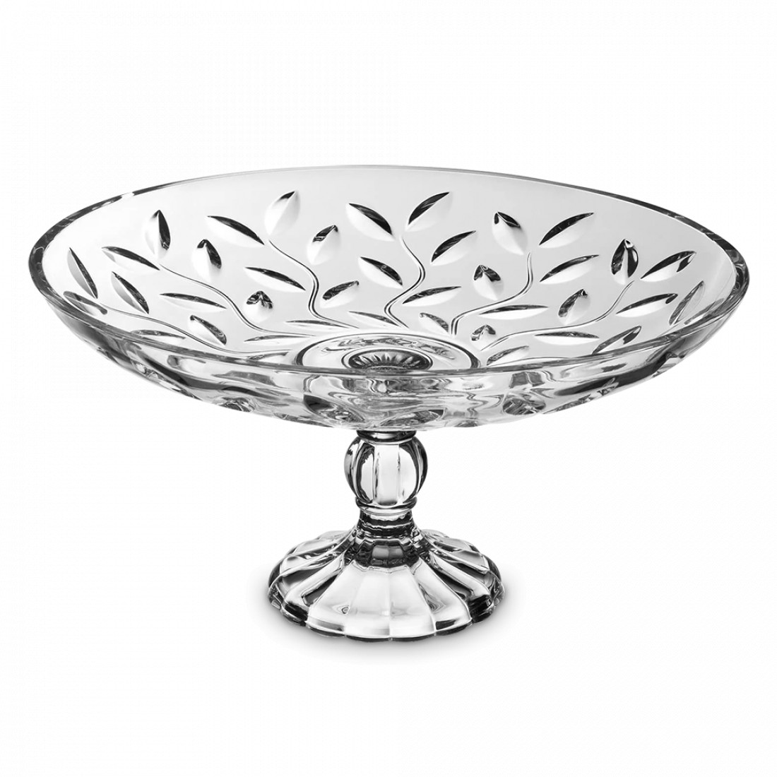 Блюдо на ножке для фруктов , 36 cм, хрустальное стекло, серия Laurus, RCR, Италия