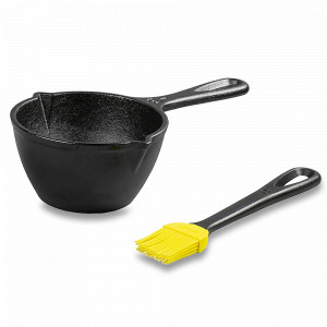 Набор из ковшика для соуса и кулинарной кисти, 320 мл, чугун, силикон, LODGE, США, Ковши