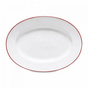 Блюдо овальное White/Red, 30 х 21.6 см, керамика, белый, красный, серия Beja, COSTA NOVA, Португалия, Beja COSTA NOVA