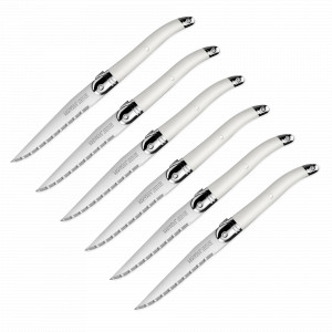 Набор из 6-ти столовых ножей, 11 см, белая рукоять, серия Laguiole Heritage, TARRERIAS BONJEAN, Франция, Набор ножей мужской