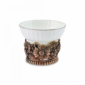 Чашка &quot;Ромашка&quot;, медь, фарфор, 155 мл, серия Летний сад, Кольчугинский Мельхиор, Россия, Чашки маленькие