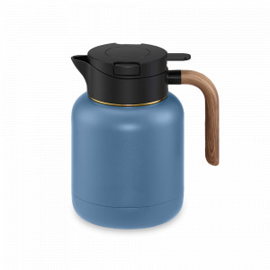 Термос - кувшин, 1.5 л, металл, керамика, синий, SAMADOYO, Китай, Термосы
