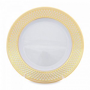 Блюдо круглое Gold, 32 см, фарфор, белый, золотой, серия Constanza St. Peterburg, FALKENPORZELLAN, Германия, Скидка до -30% на фарфор FALKENPORZELLAN