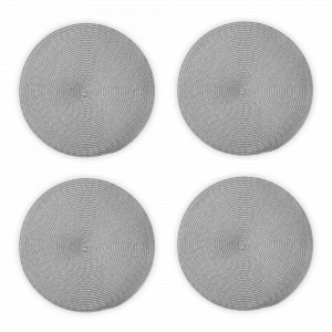 Набор из 4-х подстановочных круглых салфеток, 38 см, полипропилен, серый, серия Jardin, WO HOME, Германия, Салфетки подстановочные