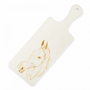 Подставка с ручкой под горячее Лошадь, 14 х 28 см, керамика/пробка, белый, декор, серия Horse, ANNA LAFARG, Китай, НОВИНКИ