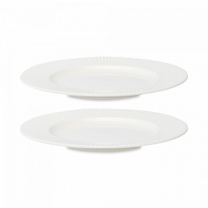Набор из 2-х десертных тарелок Dual Glazing, 21 см, фарфор, белый, серия Soft Ripples, LIBERTY JONES, Россия, Наборы тарелок для кухни