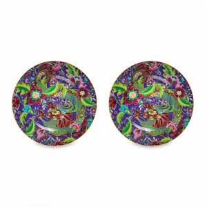 Набор из 2-х тарелок десертных, 20.5 см, фарфор, фиолетовый, декор, серия Волшебный Дракон, MIX&amp;MATCH HOME, Китай, MIX & MATCH (Народная Республика Бангладеш)