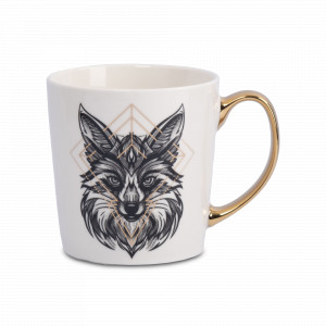 Кружка «Лис», 500 мл, фарфор, белый, золотистый, серия Graphics, ANNA LAFARG, Китай, Кружки фарфоровые