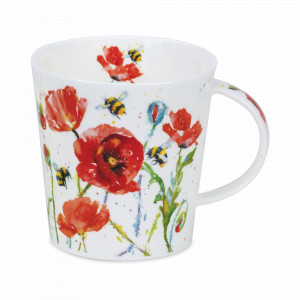 Кружка «Мак и пчёлы», 480 мл, костяной фарфор, декор, серия Cairngorm, DUNOON, Великобритания, Большие фарфоровые кружки