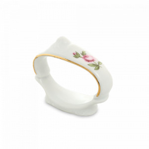 Кольцо для салфеток, 7 см, фарфор, белый, декор, серия Полевой цветок, BERNADOTTE, Чехия, Кольца для салфеток
