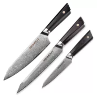 Набор кухонных ножей поварская тройка, серия Triangle Damascus, HEIMCUT, Россия, 