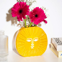 Ваза для цветов Sun, 18 см, керамика, желтый, DOIY, Испания_00821710053281289889.jpg