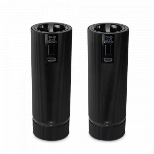 Набор электрических мельниц для соли и перца, 15 см, металл, черный, серия Line, PEUGEOT, Франция, PEUGEOT (Франция)