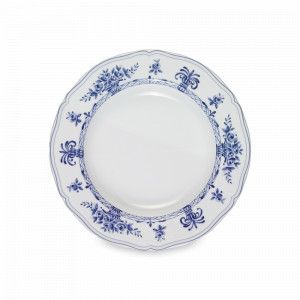 Тарелка для пасты Bianco e blu, 23 см, фарфор, белый, синий, серия Neos Anthiros, LE COQ, Италия, Тарелки для пасты