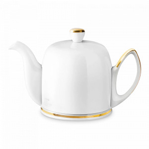 Чайник заварочный с колпаком, 700 мл, фарфор, белый, золотой, серия Salam, GUY DEGRENNE, Франция, Дорогие фарфоровые чайники