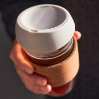 Кружка дорожная Cozy Cup, 350 мл, боросиликатное стекло, силикон, светло-серый, SMART SOLUTIONS, Россия_00818840049071057246.jpg