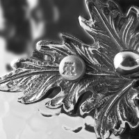 Кастрюля из нержавеющей стали, 2 л, диаметр 16 см, высота 9,5 см, крышка с посеребренной декорированной ручкой, серия Opus Prima, RUFFONI, Италия_00792300046760335543.jpg