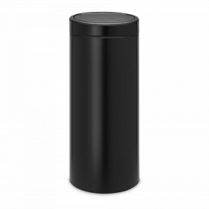 Контейнер для мусора с крышкой, 30 л, нержавеющая сталь, пластик, черный, серия Touch Bin New, BRABANTIA, Бельгия, BRABANTIA (Бельгия)