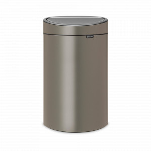Контейнер для раздельного сбора мусора с крышкой, 10 + 23 л, нержавеющая сталь, пластик, платиновый, серия Touch Bin New, BRABANTIA, Бельгия, Touch BRABANTIA
