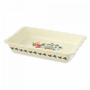 Форма для запекания прямоугольная, 37 х 21 см, керамика, белый, декор, серия Petali Di Primavera, NUOVA CER, Италия, NUOVA CER (Италия)