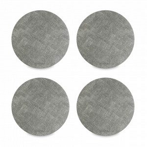 Набор из 4-х круглых подстановочных салфеток, 35 см, полиуретан, серый, серия Leanera, LIBERTY JONES, Россия, Салфетки подстановочные