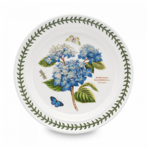 Тарелка обеденная «Гортензия», 25 см, фаянс, белый, декор, серия Botanic Garden, PORTMEIRION, Великобритания, Английский фарфор