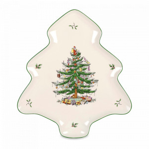 Блюдо сервировочное, длина: 20 см, материал: фаянс, цвет: декор, серия Рождественская ель, SPODE, Великобритания, Рождественская ель SPODE