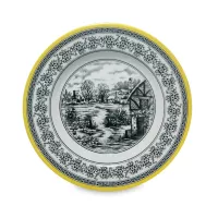 Тарелка суповая, 23.3 см, фарфор, белый, декор, серия Halcyon, GRACE BY TUDOR, Великобритания, 