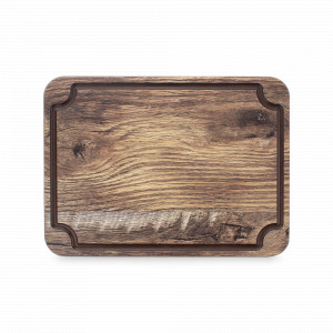 Доска для сервировки и нарезки с желобом, 24 x 18 см, дуб мореный, композитный материал, серия Surface, ComposeEat, Россия, Сервировочные доски