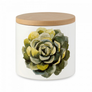 Банка для хранения, 1,5 л, керамика, белый, декор, серия Cactus, NUOVA CER, Италия, NUOVA CER (Италия)